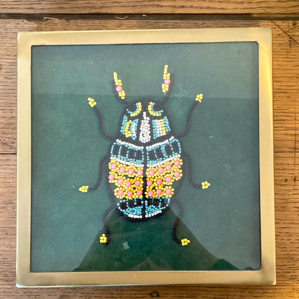Opalhouse Velvet Beaded Beetle Wall Decor
